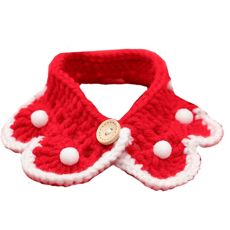 Knitted Christmas Collar for Cats